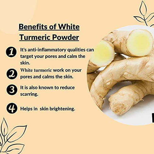 White Turmeric Powder by mi nature | Kachur , Curcuma zeodaria,Poolankilangu powder | 227g( 8 oz) ( 0.5 lb) | Does not stain | White turmeric powder for face and skin | 100% Natural powder| From India